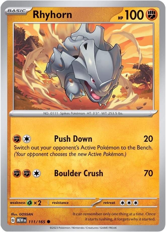 Rhyhorn (111/165) [Scarlet & Violet: 151] | Play N Trade Winnipeg