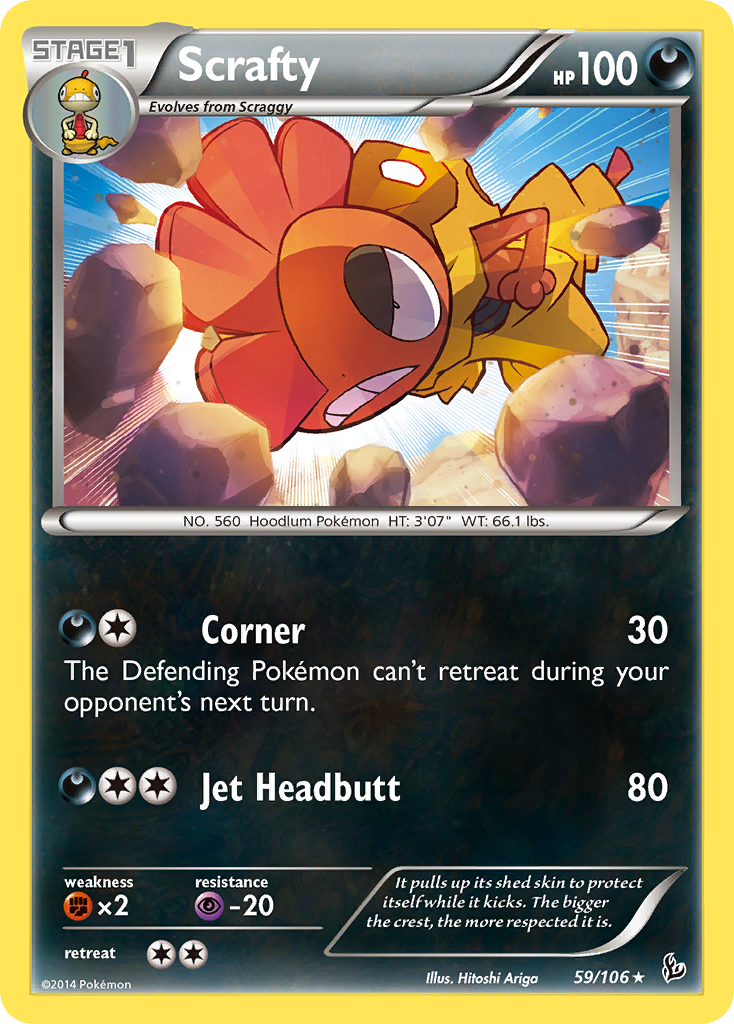 Scrafty (59/106) [XY: Flashfire] | Play N Trade Winnipeg