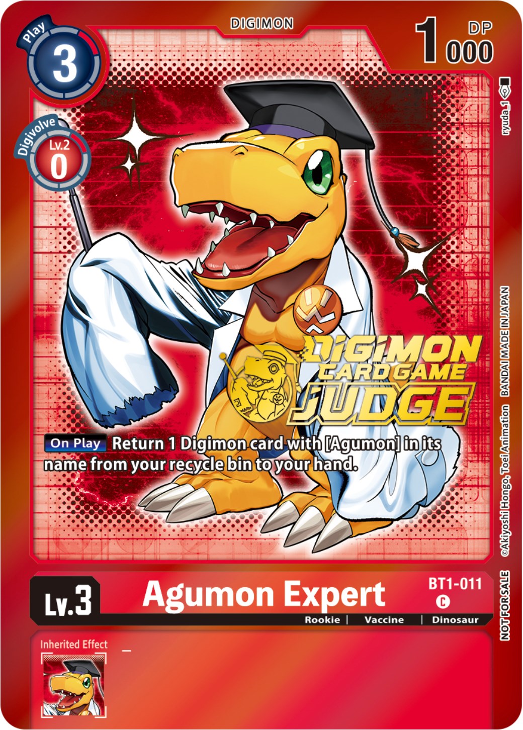 Agumon Expert [BT1-011] (Judge Pack 4) [Release Special Booster Promos] | Play N Trade Winnipeg