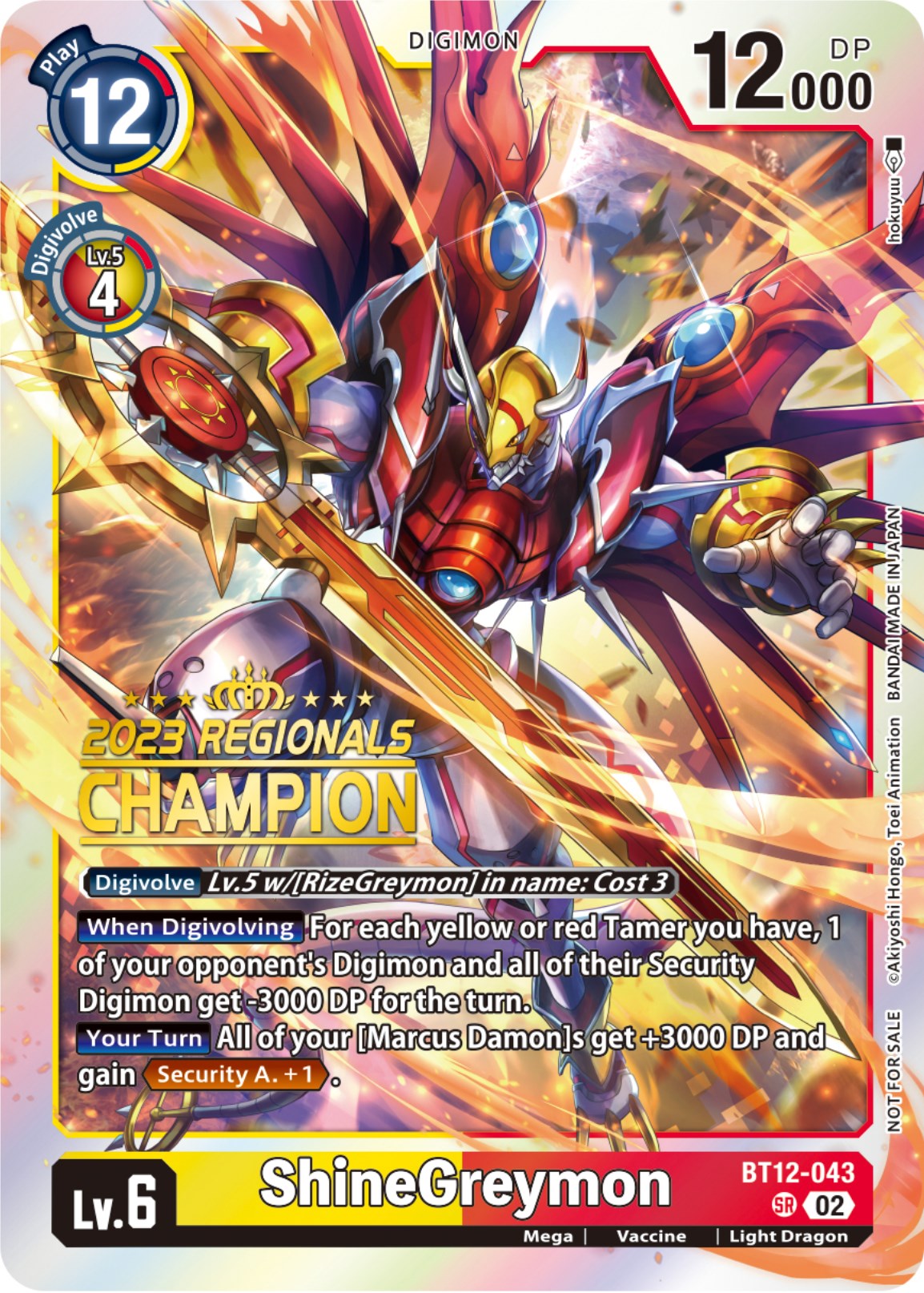 ShineGreymon [BT12-043] (2023 Regionals Champion) [Across Time] | Play N Trade Winnipeg