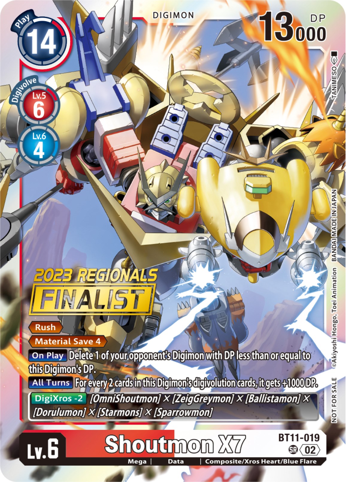 Shoutmon X7 [BT11-019] (2023 Regionals Finalist) [Dimensional Phase] | Play N Trade Winnipeg