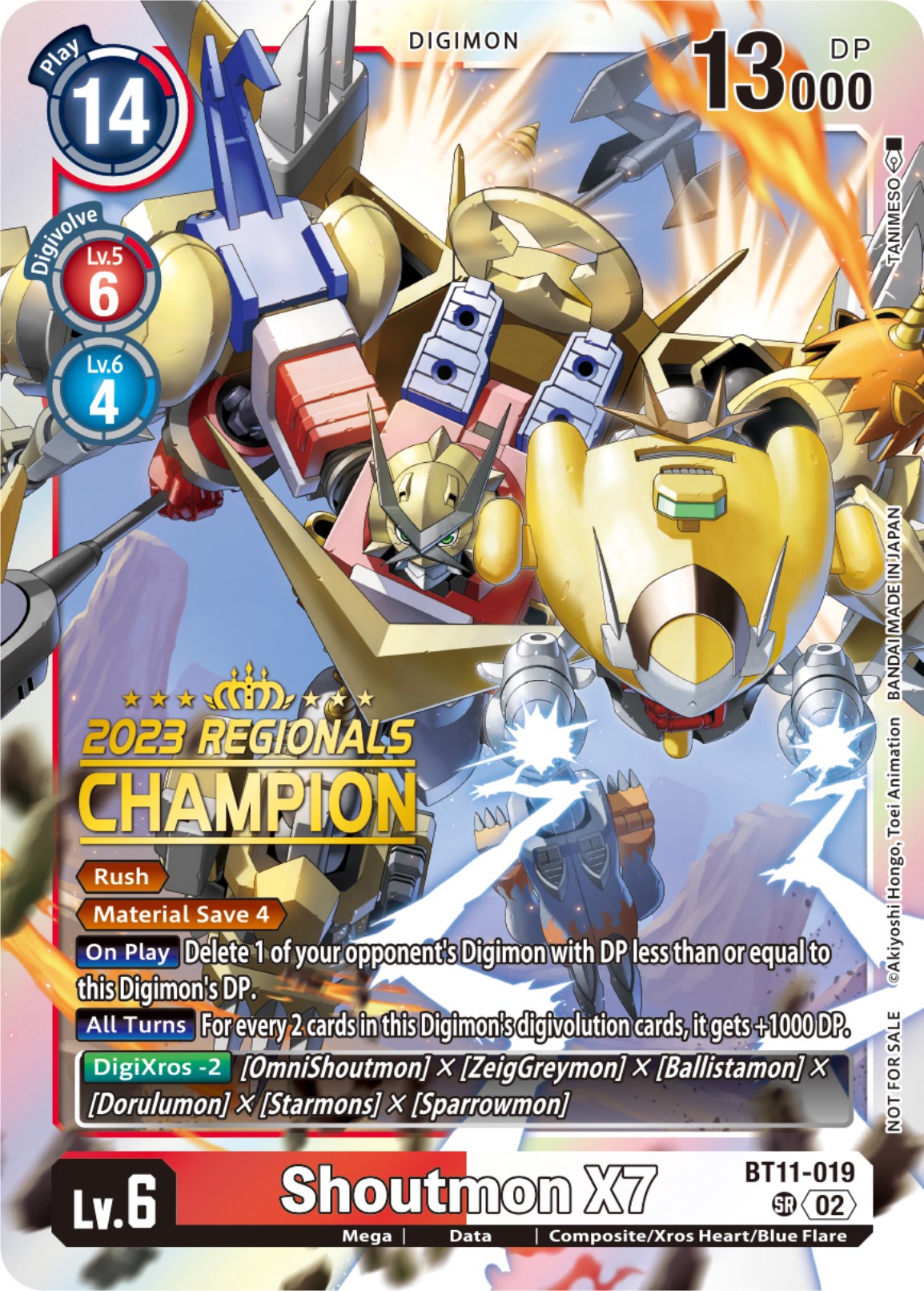 Shoutmon X7 [BT11-019] (2023 Regionals Champion) [Dimensional Phase] | Play N Trade Winnipeg