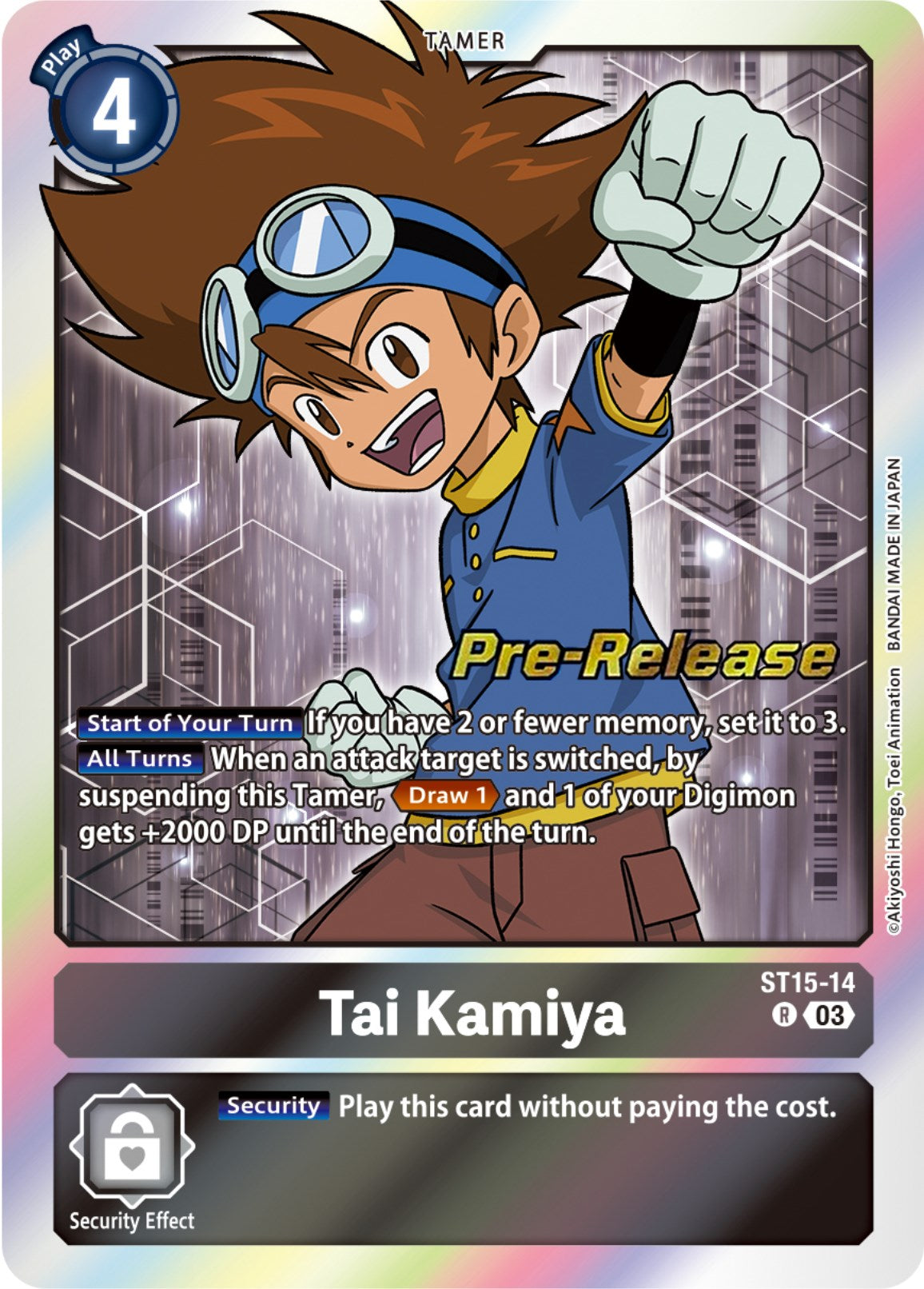 Tai Kamiya [ST15-14] [Starter Deck: Dragon of Courage Pre-Release Cards] | Play N Trade Winnipeg