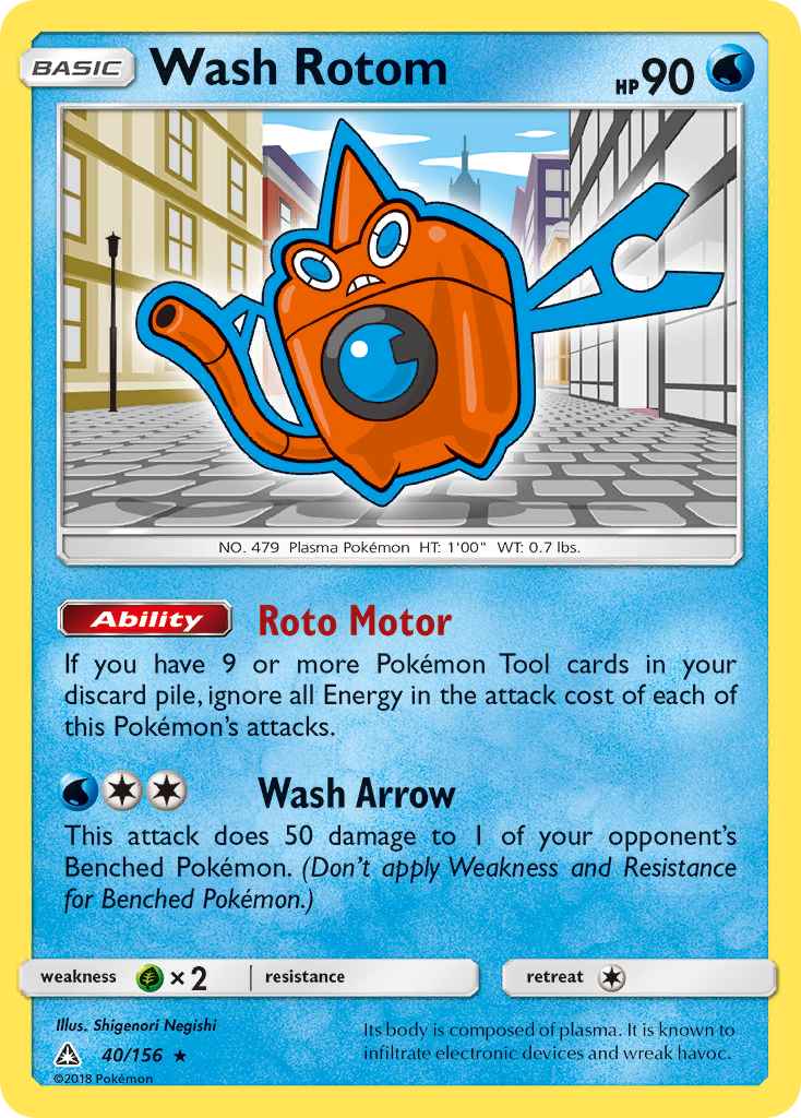 Wash Rotom (40/156) [Sun & Moon: Ultra Prism] | Play N Trade Winnipeg