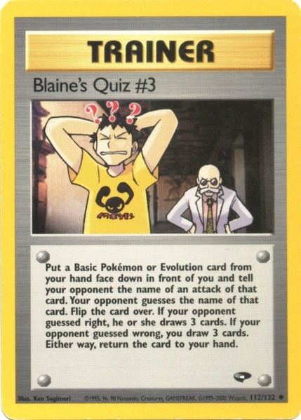 Blaine's Quiz #3 (112/132) [Gym Challenge Unlimited] | Play N Trade Winnipeg