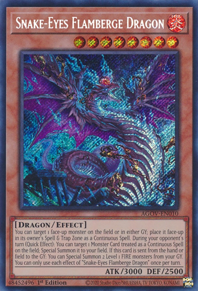 Snake-Eyes Flamberge Dragon [AGOV-EN010] Secret Rare | Play N Trade Winnipeg