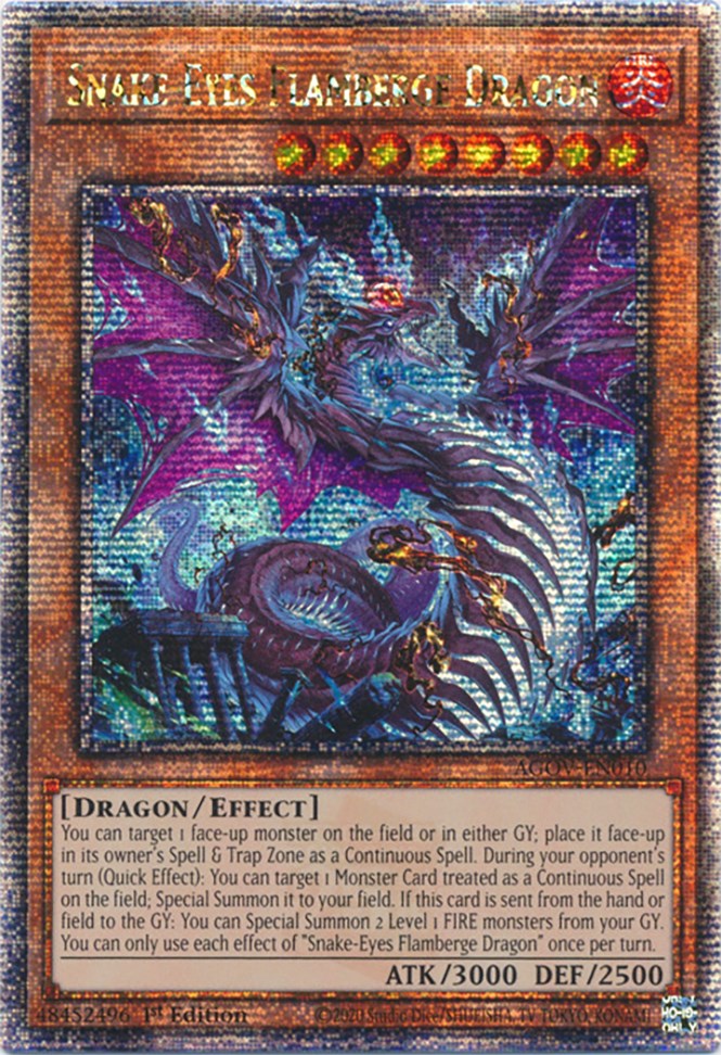 Snake-Eyes Flamberge Dragon (Quarter Century Secret Rare) [AGOV-EN010] Quarter Century Secret Rare | Play N Trade Winnipeg