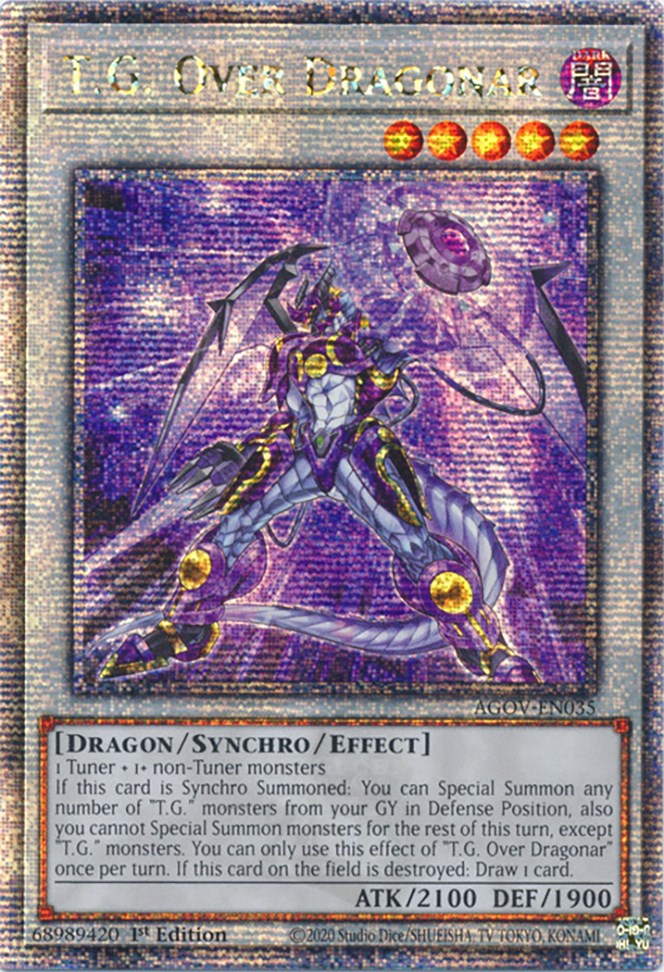 T.G. Over Dragonar (Quarter Century Secret Rare) [AGOV-EN035] Quarter Century Secret Rare | Play N Trade Winnipeg