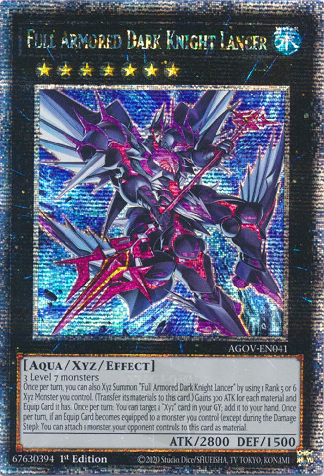 Full Armored Dark Knight Lancer (Quarter Century Secret Rare) [AGOV-EN041] Quarter Century Secret Rare | Play N Trade Winnipeg