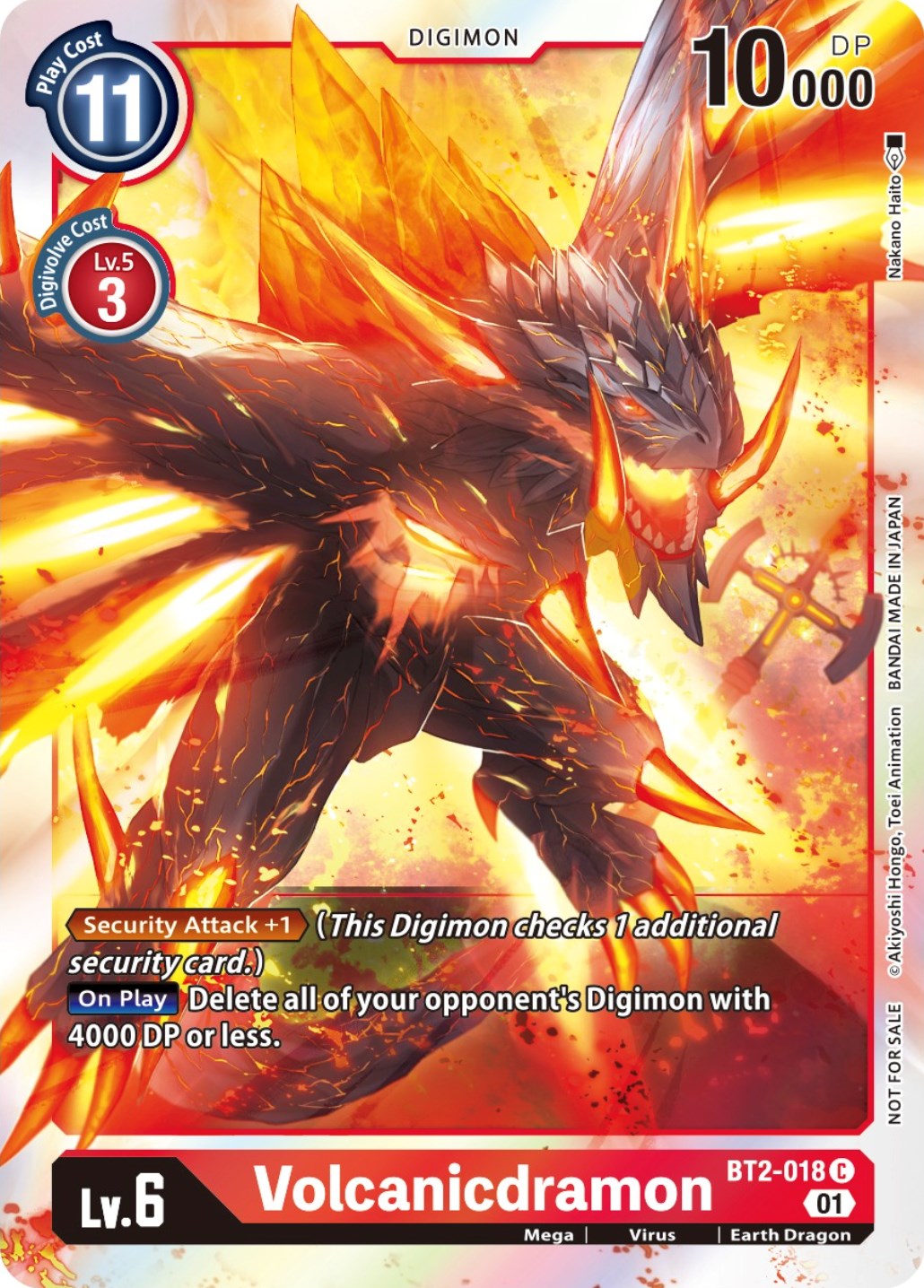 Volcanicdramon [BT2-018] (ST-11 Special Entry Pack) [Release Special Booster Promos] | Play N Trade Winnipeg