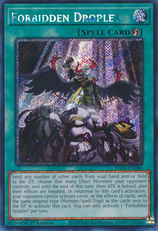 Forbidden Droplet [RA01-EN064] Platinum Secret Rare | Play N Trade Winnipeg