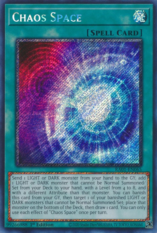 Chaos Space [RA01-EN065] Platinum Secret Rare | Play N Trade Winnipeg