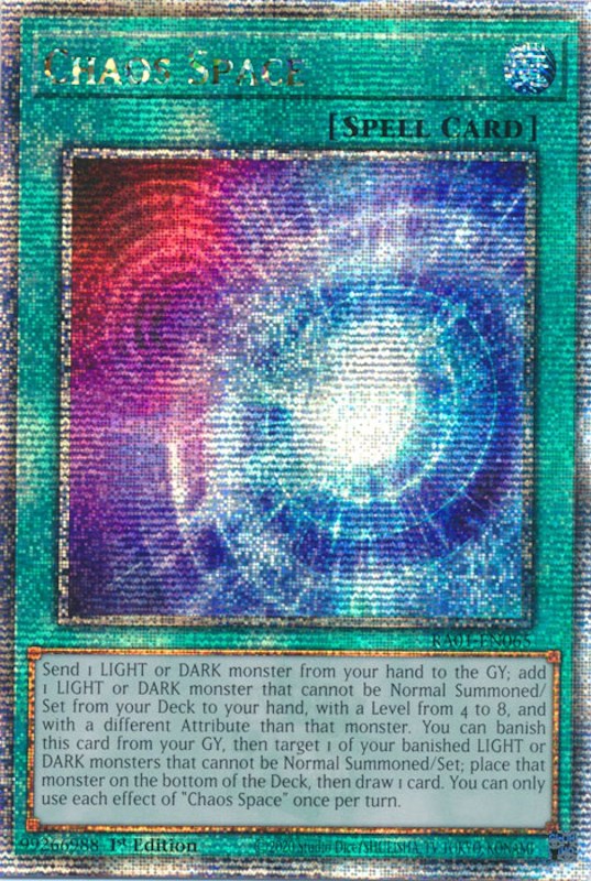 Chaos Space [RA01-EN065] Quarter Century Secret Rare | Play N Trade Winnipeg