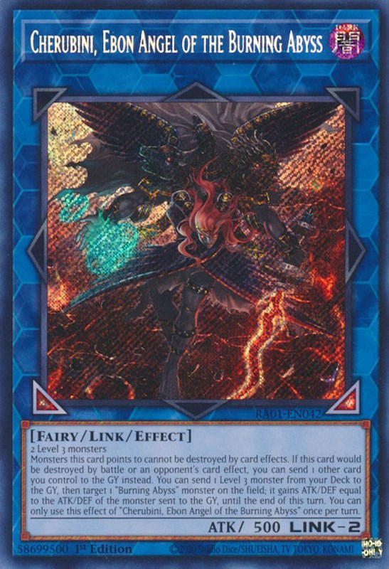 Cherubini, Ebon Angel of the Burning Abyss [RA01-EN042] Secret Rare | Play N Trade Winnipeg