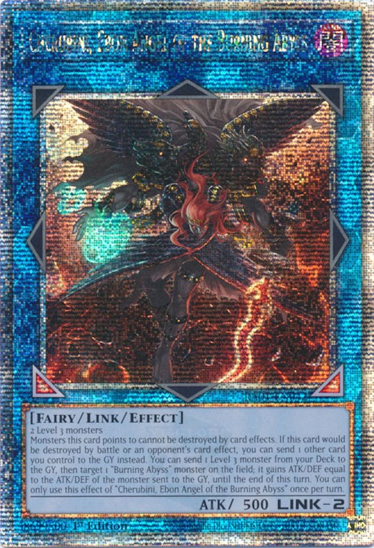 Cherubini, Ebon Angel of the Burning Abyss [RA01-EN042] Quarter Century Secret Rare | Play N Trade Winnipeg