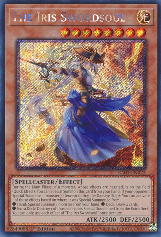 The Iris Swordsoul [RA01-EN023] Platinum Secret Rare | Play N Trade Winnipeg