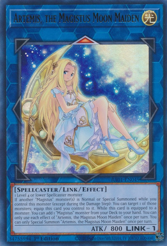 Artemis, the Magistus Moon Maiden [RA01-EN049] Ultra Rare | Play N Trade Winnipeg