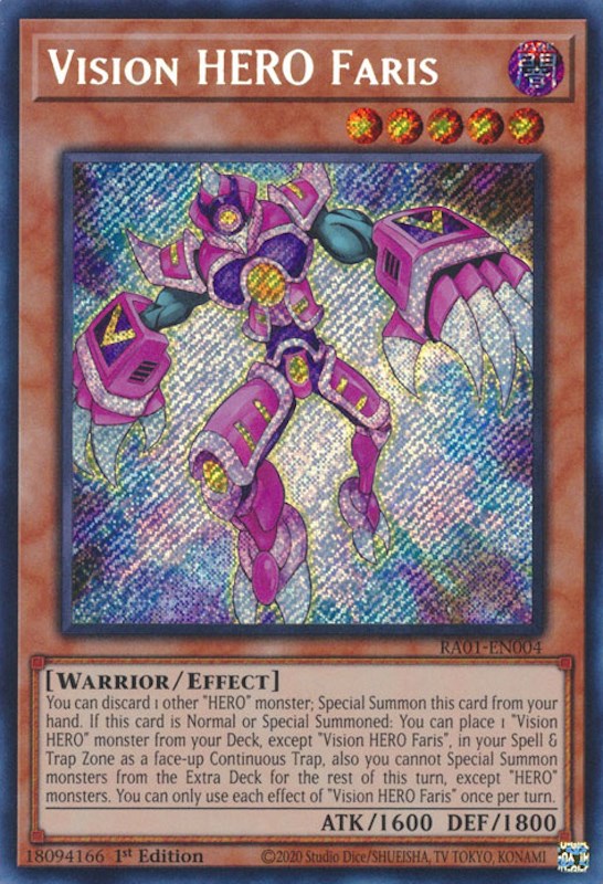 Vision HERO Faris [RA01-EN004] Secret Rare | Play N Trade Winnipeg