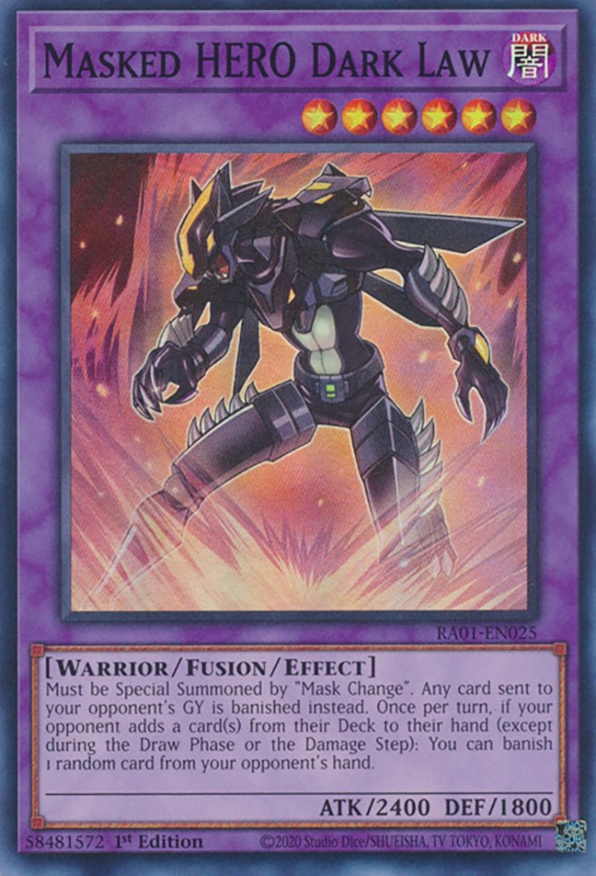 Masked HERO Dark Law [RA01-EN025] Super Rare | Play N Trade Winnipeg
