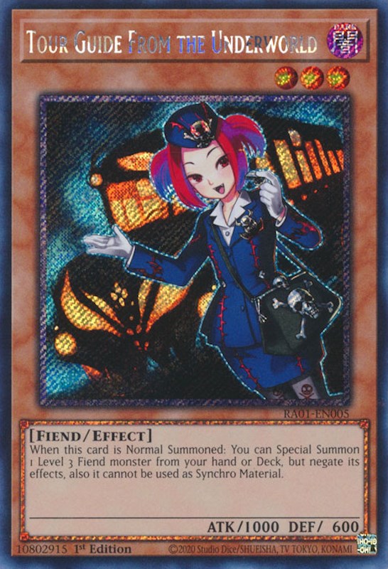 Tour Guide From the Underworld [RA01-EN005] Platinum Secret Rare | Play N Trade Winnipeg