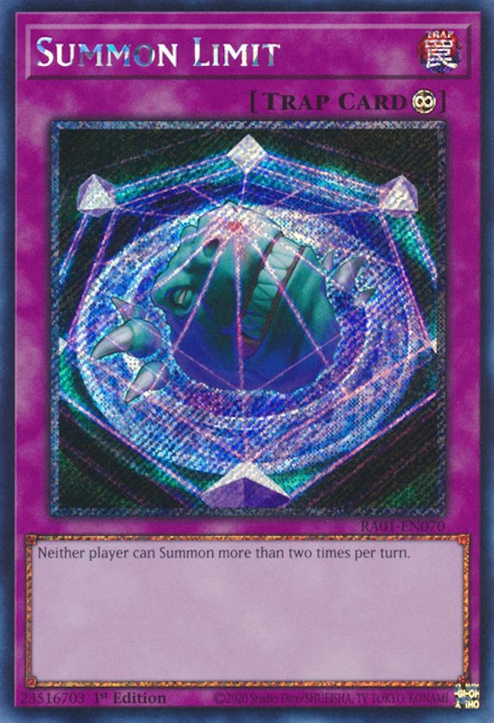 Summon Limit [RA01-EN070] Platinum Secret Rare | Play N Trade Winnipeg