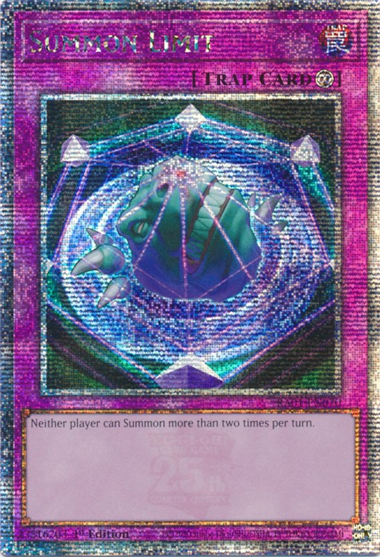 Summon Limit [RA01-EN070] Quarter Century Secret Rare | Play N Trade Winnipeg