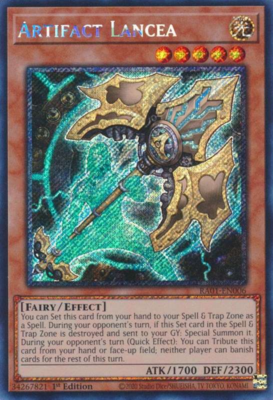 Artifact Lancea [RA01-EN006] Platinum Secret Rare | Play N Trade Winnipeg