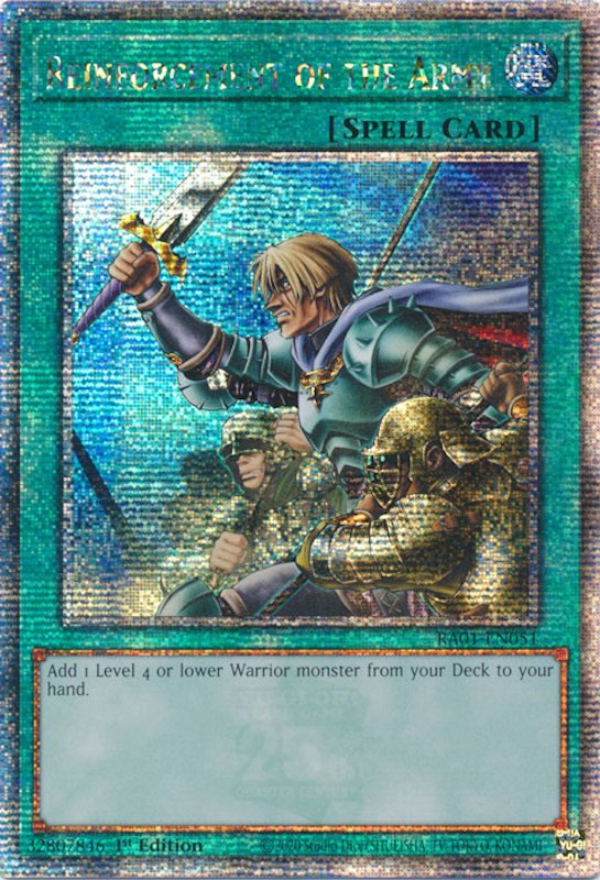 Reinforcement of the Army [RA01-EN051] Quarter Century Secret Rare | Play N Trade Winnipeg