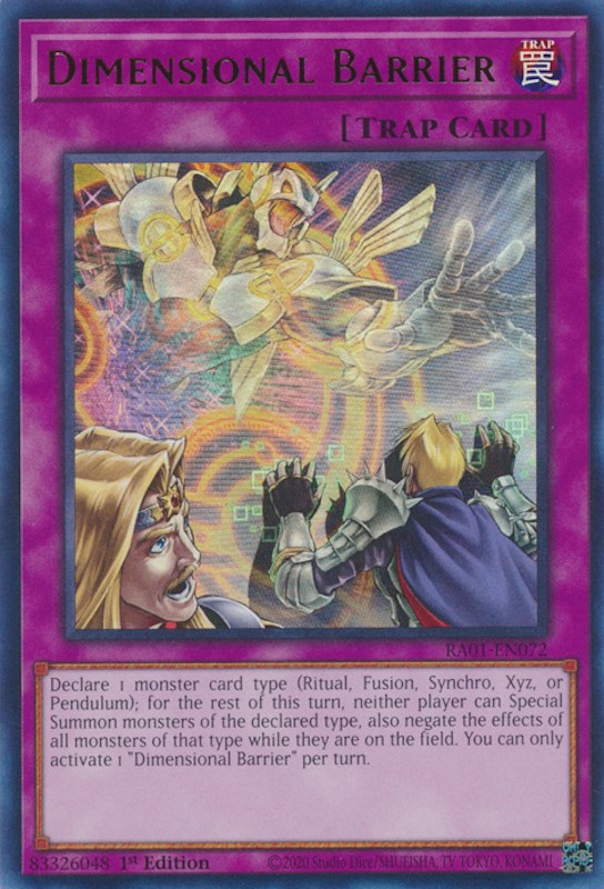 Dimensional Barrier [RA01-EN072] Ultra Rare | Play N Trade Winnipeg