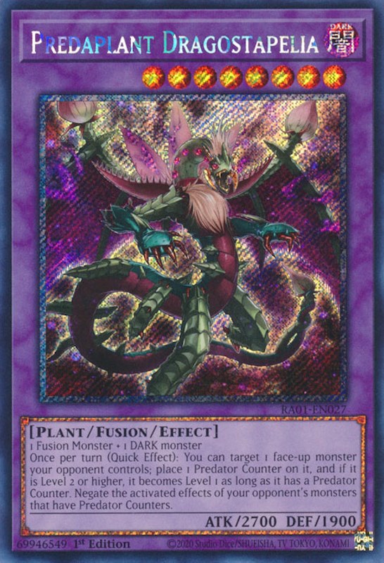 Predaplant Dragostapelia [RA01-EN027] Platinum Secret Rare | Play N Trade Winnipeg