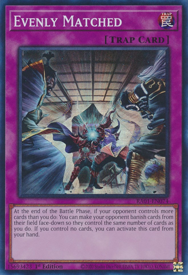 Evenly Matched [RA01-EN074] Super Rare | Play N Trade Winnipeg