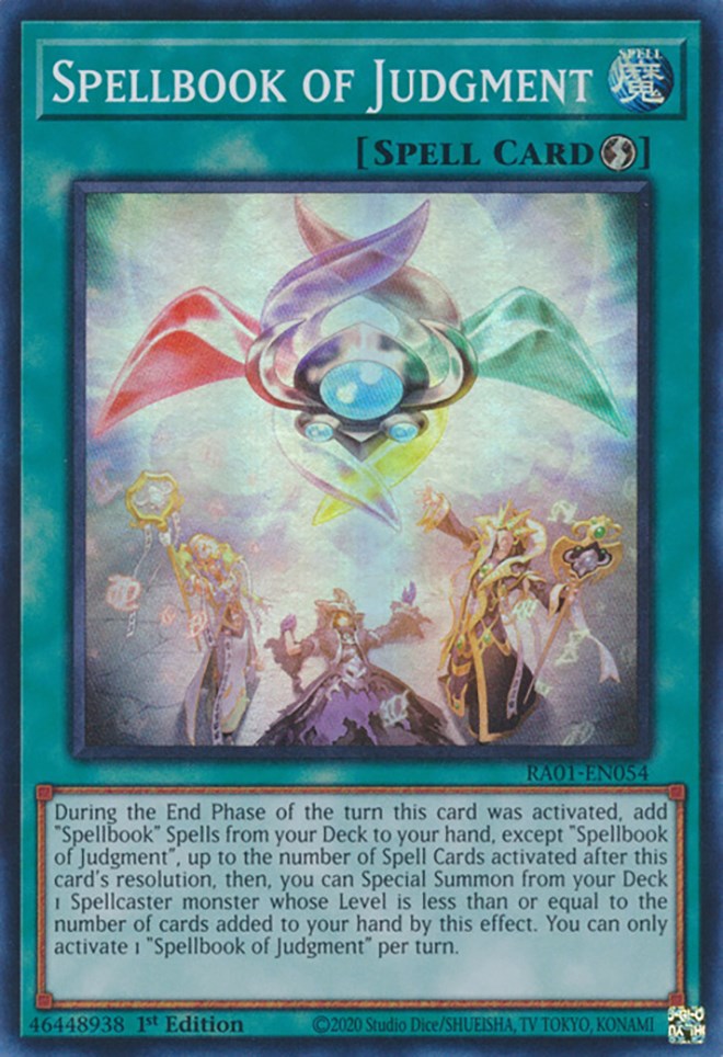 Spellbook of Judgment [RA01-EN054] Super Rare | Play N Trade Winnipeg