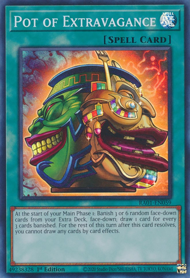 Pot of Extravagance [RA01-EN059] Super Rare | Play N Trade Winnipeg