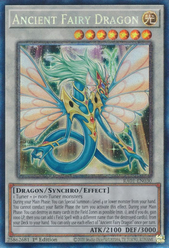 Ancient Fairy Dragon [RA01-EN030] Prismatic Collector's Rare | Play N Trade Winnipeg