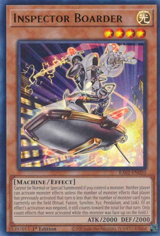 Inspector Boarder [RA01-EN010] Ultra Rare | Play N Trade Winnipeg