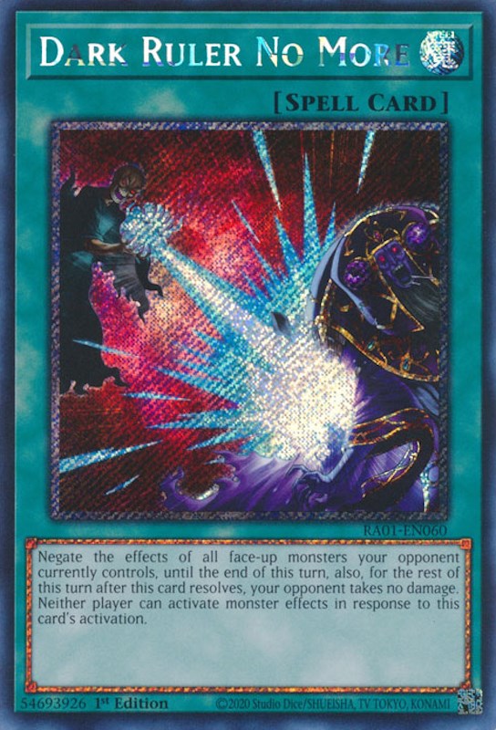 Dark Ruler No More [RA01-EN060] Platinum Secret Rare | Play N Trade Winnipeg