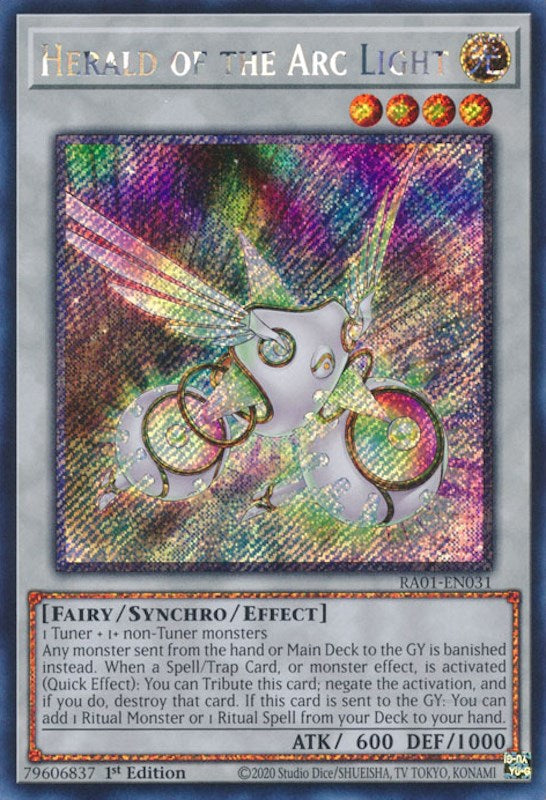 Herald of the Arc Light [RA01-EN031] Platinum Secret Rare | Play N Trade Winnipeg