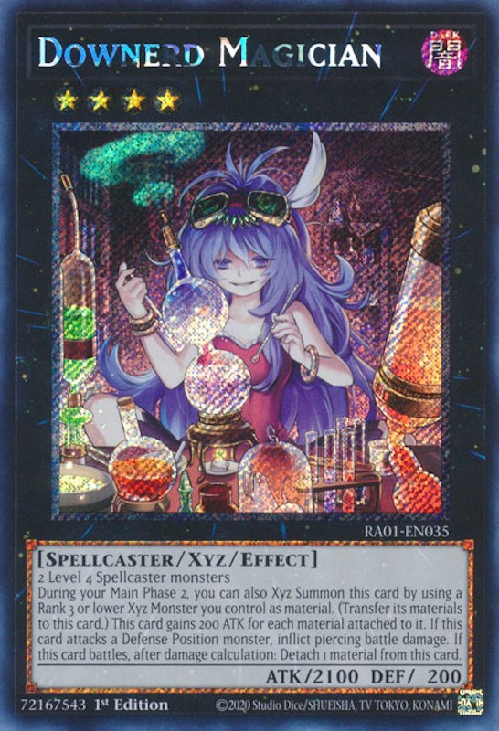 Downerd Magician [RA01-EN035] Platinum Secret Rare | Play N Trade Winnipeg