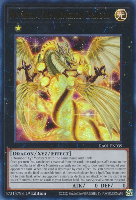 Number 100: Numeron Dragon [RA01-EN039] Ultra Rare | Play N Trade Winnipeg