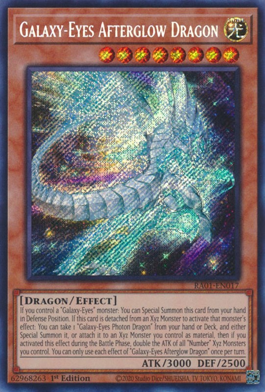 Galaxy-Eyes Afterglow Dragon [RA01-EN017] Secret Rare | Play N Trade Winnipeg