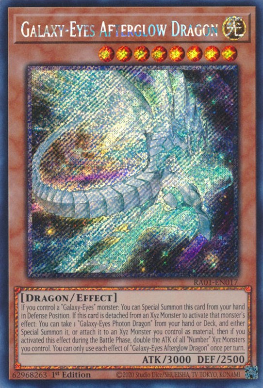 Galaxy-Eyes Afterglow Dragon [RA01-EN017] Platinum Secret Rare | Play N Trade Winnipeg