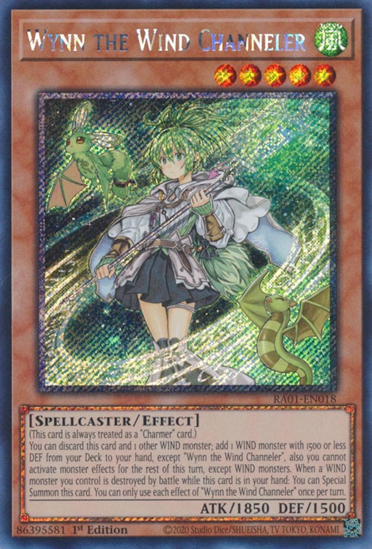 Wynn the Wind Channeler [RA01-EN018] Platinum Secret Rare | Play N Trade Winnipeg