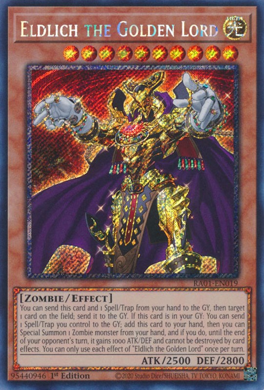 Eldlich the Golden Lord [RA01-EN019] Platinum Secret Rare | Play N Trade Winnipeg