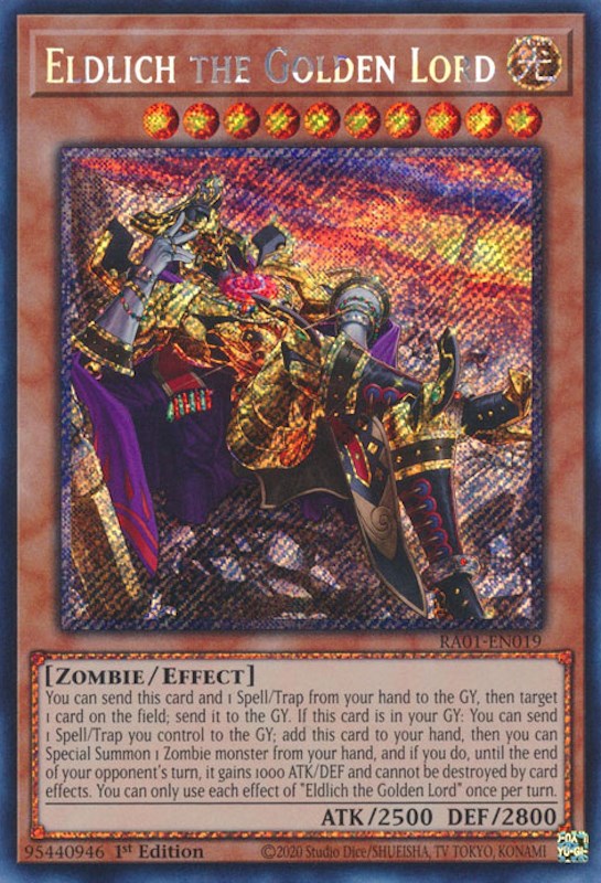 Eldlich the Golden Lord (Alternate Art) [RA01-EN019] Platinum Secret Rare | Play N Trade Winnipeg