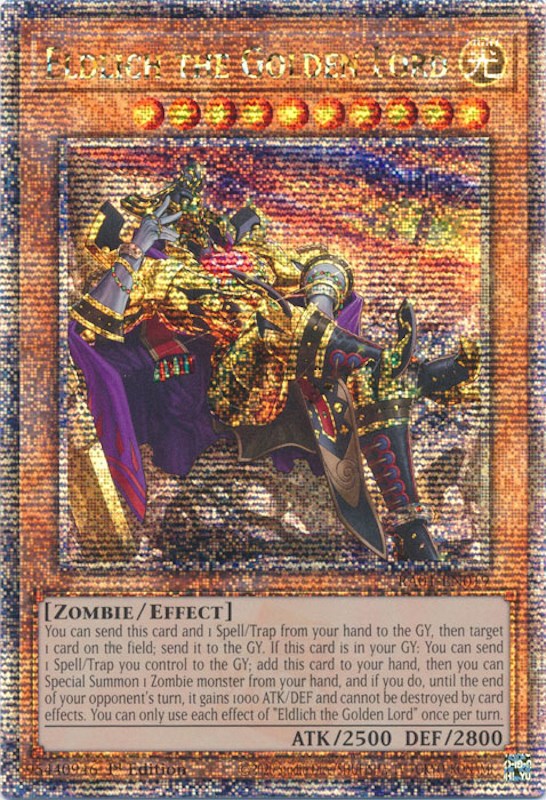 Eldlich the Golden Lord (Alternate Art) [RA01-EN019] Quarter Century Secret Rare | Play N Trade Winnipeg