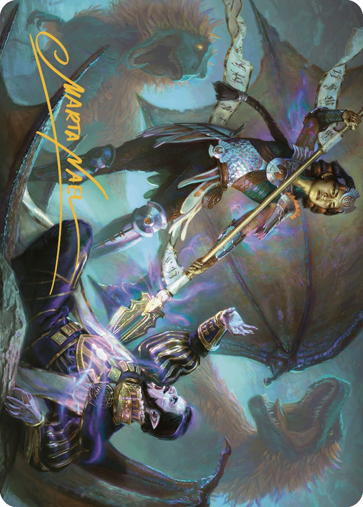 Huatli's Final Strike Art Card (Gold-Stamped Signature) [The Lost Caverns of Ixalan Art Series] | Play N Trade Winnipeg