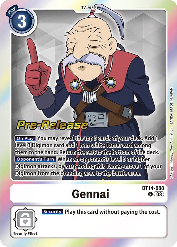 Gennai [BT14-088] [Blast Ace Pre-Release Cards] | Play N Trade Winnipeg