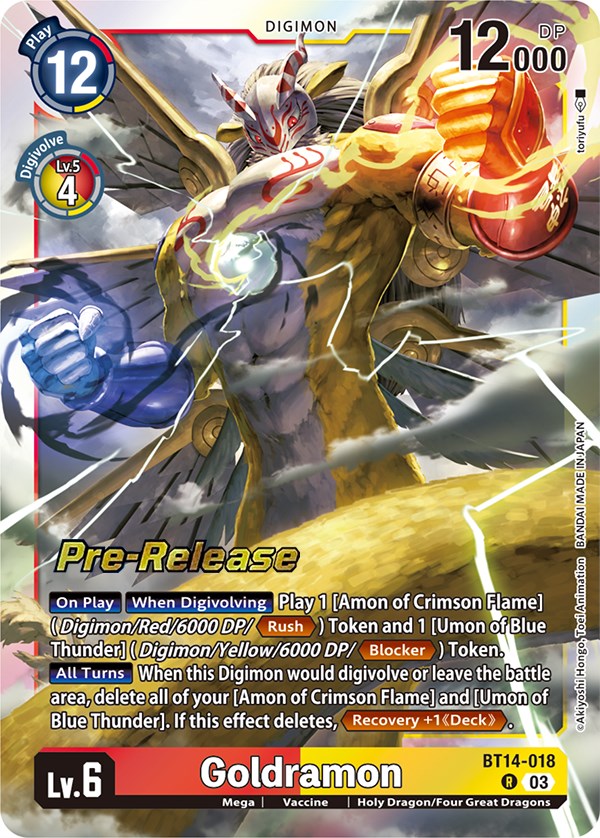 Goldramon [BT14-018] [Blast Ace Pre-Release Cards] | Play N Trade Winnipeg