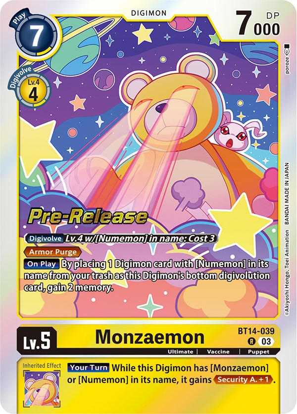 Monzaemon [BT14-039] [Blast Ace Pre-Release Cards] | Play N Trade Winnipeg