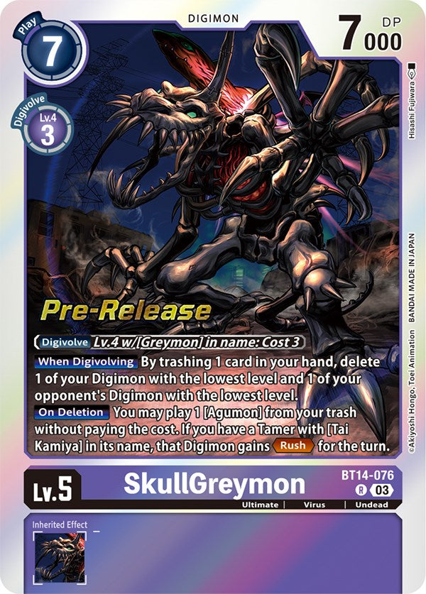 SkullGreymon [BT14-076] [Blast Ace Pre-Release Cards] | Play N Trade Winnipeg